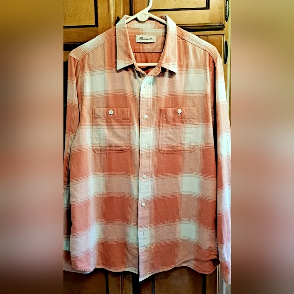 Men's Madewell Kilmer Plaid Perfect Brushed Cotton Flannel L-XL (Size Chart) - Picture 2 of 11